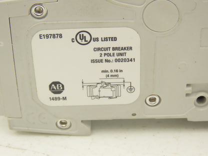 Allen Bradley 1489-M2D050 Circuit Breaker 5A 2 Pole 480 VAC Ser D Lot of 3