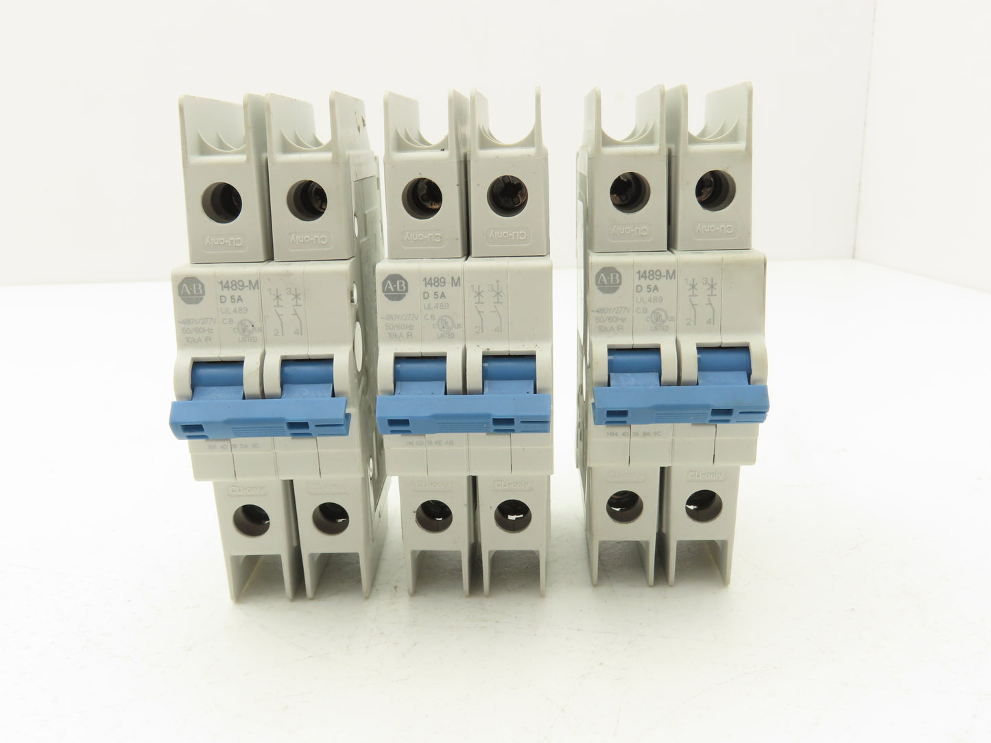 Allen Bradley 1489-M2D050 Circuit Breaker 5A 2 Pole 480 VAC Ser D Lot of 3
