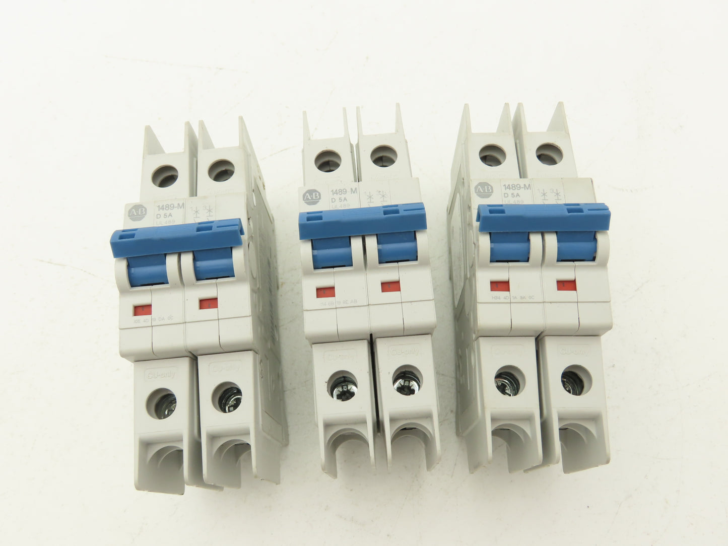 Allen Bradley 1489-M2D050 Circuit Breaker 5A 2 Pole 480 VAC Ser D Lot of 3