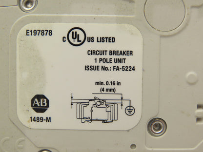 Allen Bradley 1489-M1C130 Circuit Breaker 13A 1 Pole 480 VAC Ser D Lot of 3