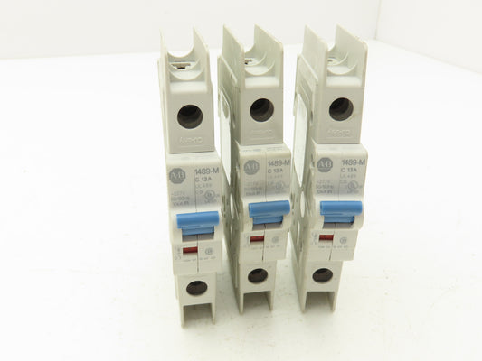 Allen Bradley 1489-M1C130 Circuit Breaker 13A 1 Pole 480 VAC Ser D Lot of 3