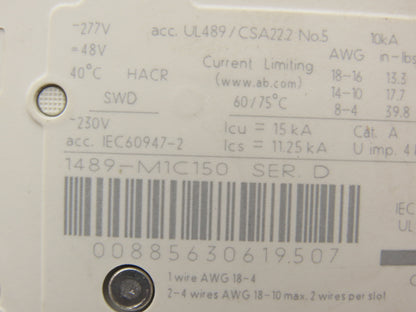 Allen Bradley Circuit Breaker 2/4/5/15/20A 1 Pole Mixed Lot of 6