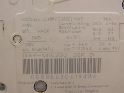 Allen Bradley Circuit Breaker 2/4/5/15/20A 1 Pole Mixed Lot of 6