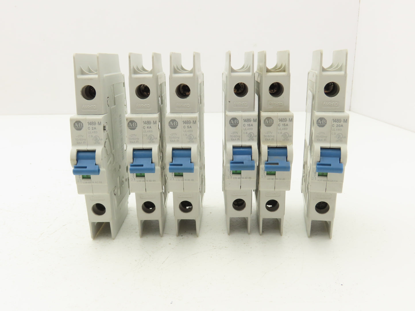 Allen Bradley Circuit Breaker 2/4/5/15/20A 1 Pole Mixed Lot of 6