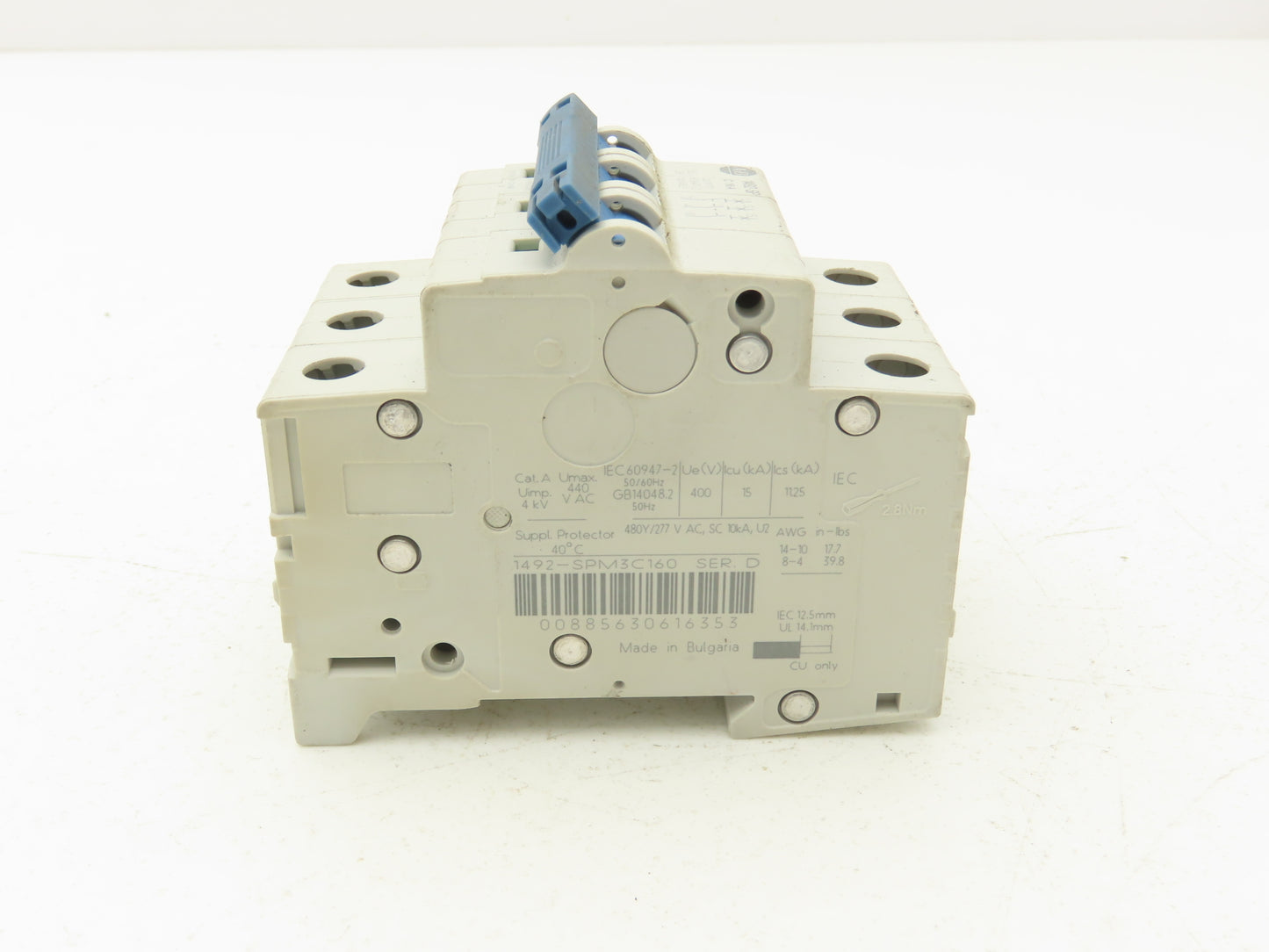 Allen Bradley 1492-SPM3C160 Circuit Breaker 16A 3 Pole 480 VAC Ser D