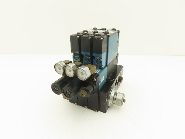 MAC 92B-AAF-BJA-DM-DDAP-1DM9  3-Station Solenoid Valve Manifold 24VDC 92 Series
