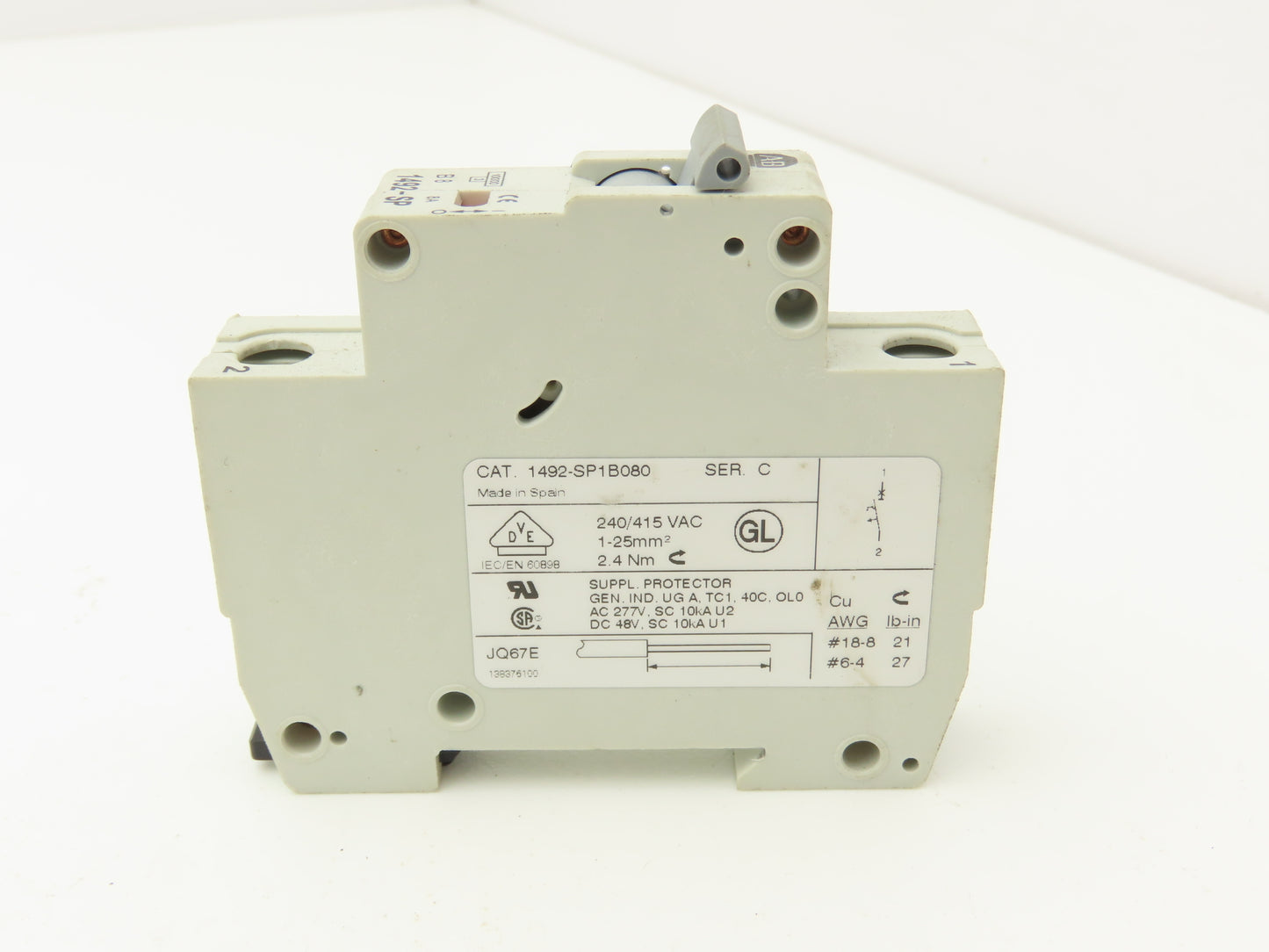 Allen Bradley 1492SP1C080 1492-SP1C080 Circuit Breaker 8A 1 Pole Lot of 6