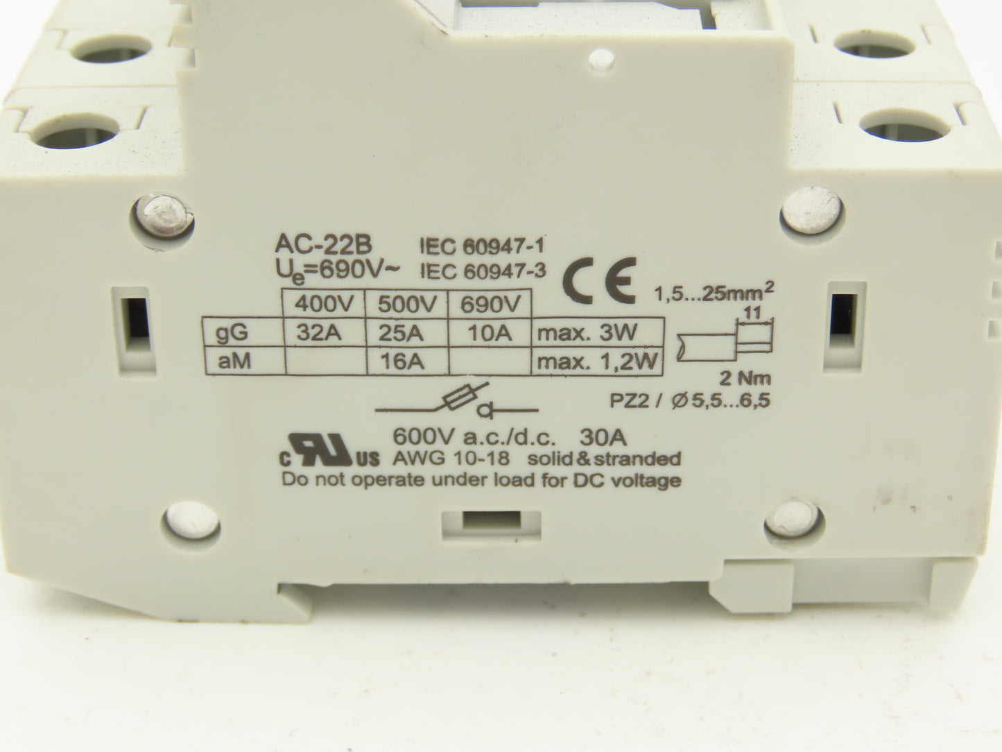 Eti VLC VLC10 Fuse Holder 32A 690V 3-Pole 10x38 Class CC Lot of 6