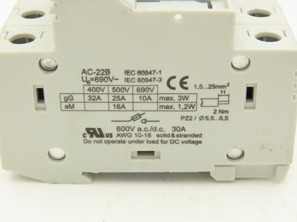 Eti VLC VLC10 Fuse Holder 32A 690V 3-Pole 10x38 Class CC Lot of 6