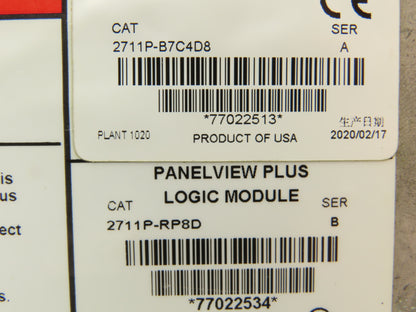 Allen Bradley 2711P-B7C4D8 HMI PanelView Plus 700 Operator Interface 24VDC Ser A