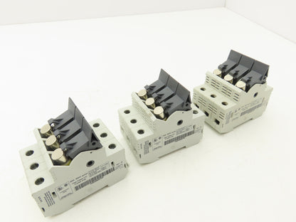 Allen Bradley 1492-FB3C30-L Fuse Holder 30 Amp 3 Pole 600V Indicator Lot of 3
