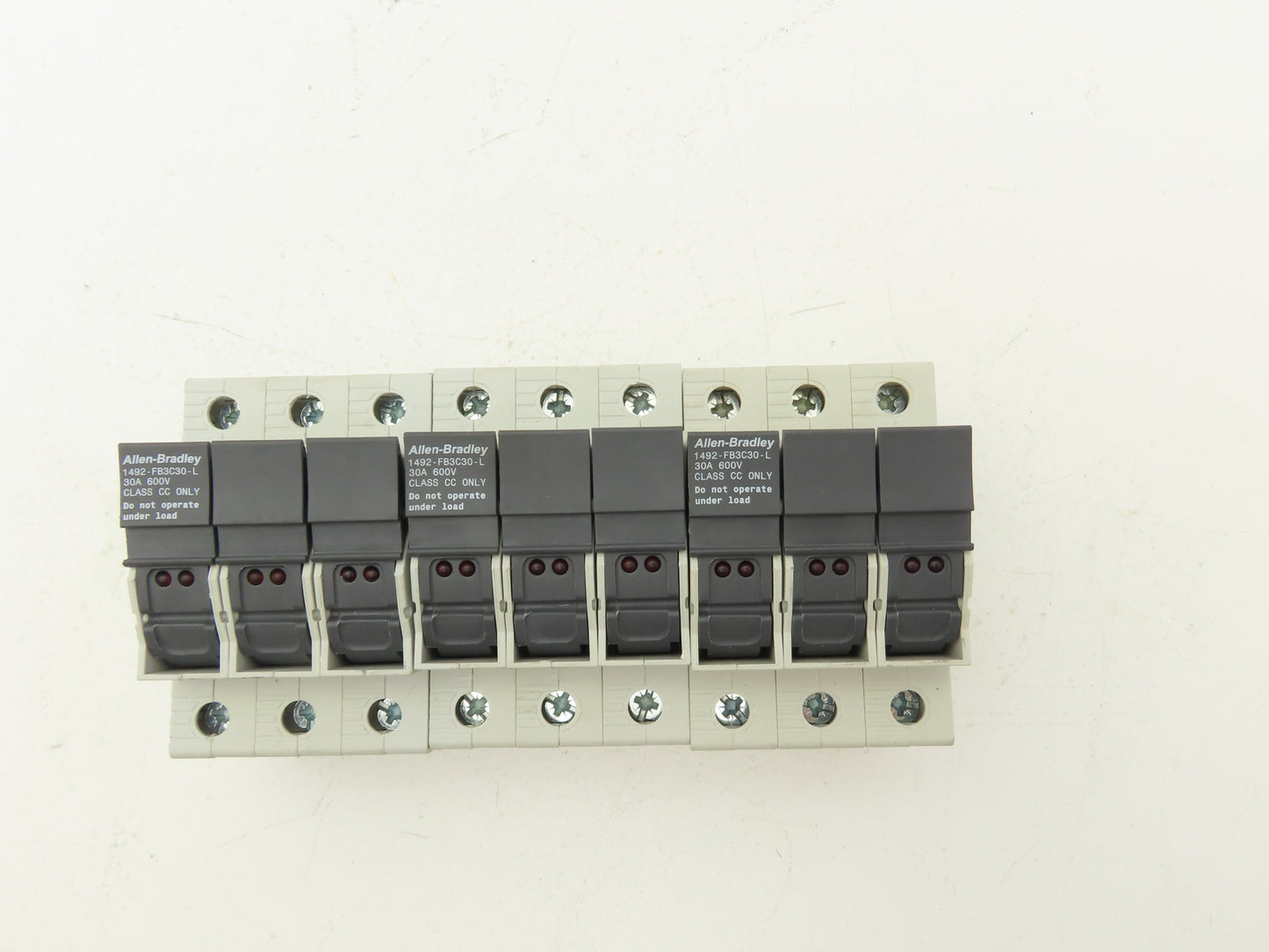 Allen Bradley 1492-FB3C30-L Fuse Holder 30 Amp 3 Pole 600V Indicator Lot of 3