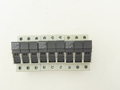 Allen Bradley 1492-FB3C30-L Fuse Holder 30 Amp 3 Pole 600V Indicator Lot of 3