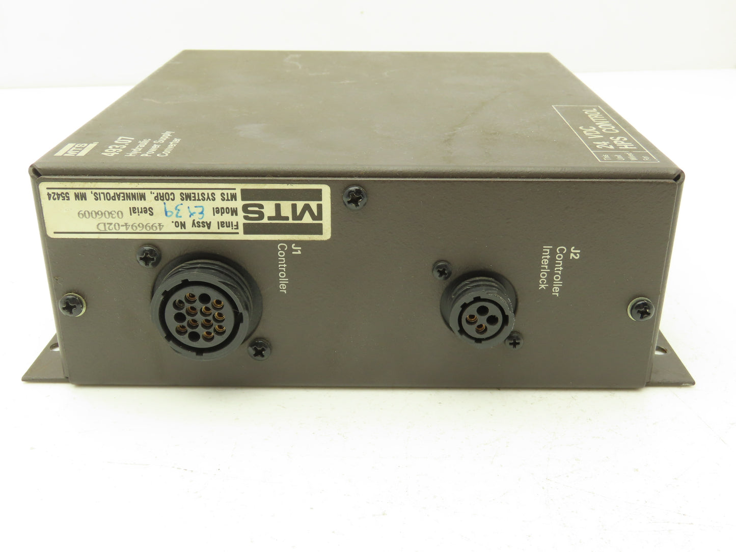 MTS Systems Corp. 493.07 Hydraulic Power Supply Converter 24VDC HPS Control