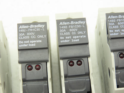 Allen Bradley 1492-FB1C30-L Fuse Holder 30A 600V 1 Pole Class CC Ser B Lot of 9