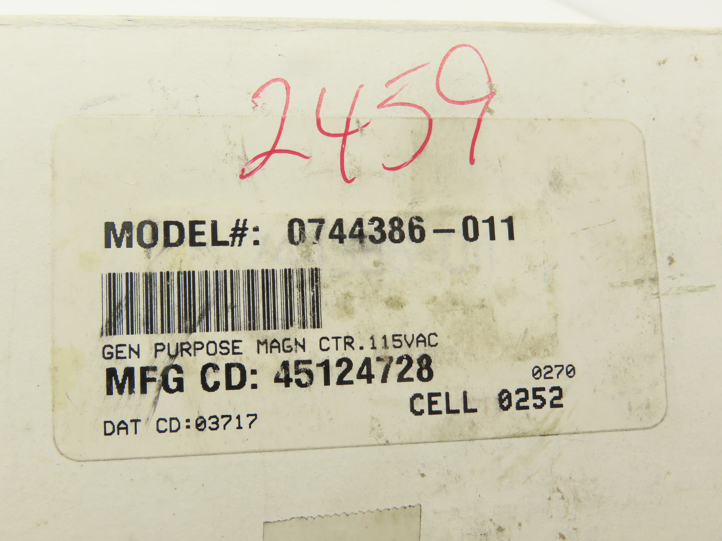 Veeder Root 0744386-011 6 Digit Electrical Counter Manual Reset 115VAC 60Hz
