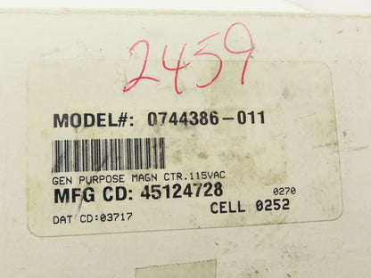 Veeder Root 0744386-011 6 Digit Electrical Counter Manual Reset 115VAC 60Hz