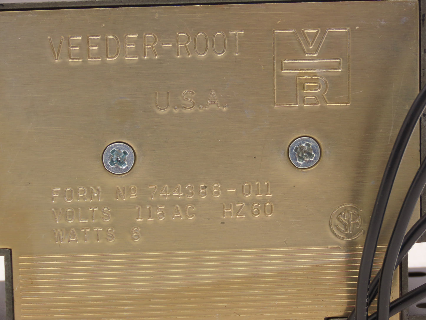 Veeder Root 0744386-011 6 Digit Electrical Counter Manual Reset 115VAC 60Hz