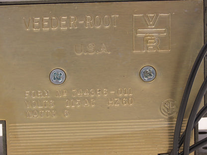 Veeder Root 0744386-011 6 Digit Electrical Counter Manual Reset 115VAC 60Hz