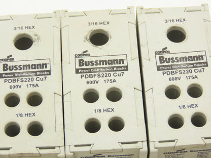 Bussman PDBFS220 Power Distribution Block 600V 175A 2-14awg Lot of 12