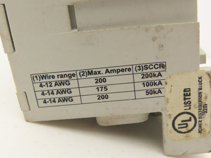 Bussman PDBFS220 Power Distribution Block 600V 175A 2-14awg Lot of 12