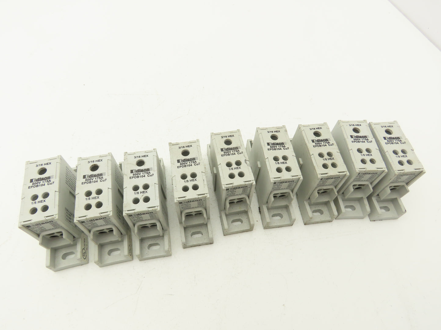 Edison EPDB104 Power Distribution Block 600V 175A 2-14awg Lot of 9