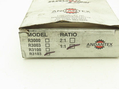 Andantex AnglGear R3103 Right Angle Gearbox Drive 3-Way 1:1 Ratio 3/8" Shaft