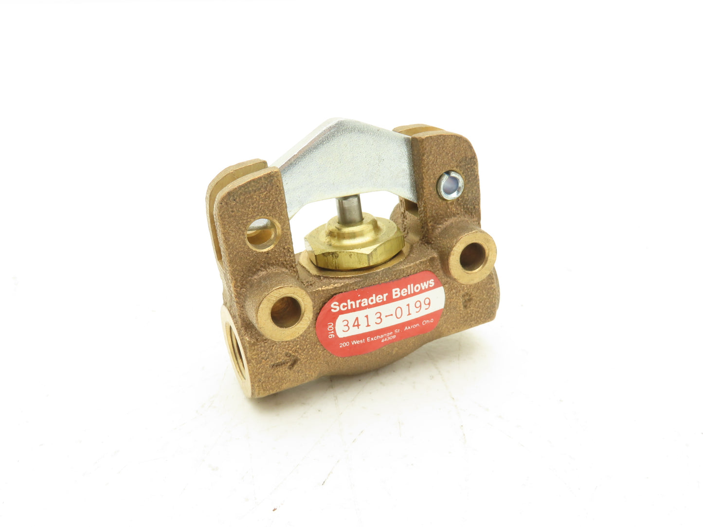 Parker Schrader Bellows 034130199 Brass Pneumatic Valve 2-Way Lever 1/4" NPT