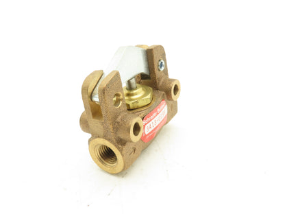 Parker Schrader Bellows 034130199 Brass Pneumatic Valve 2-Way Lever 1/4" NPT