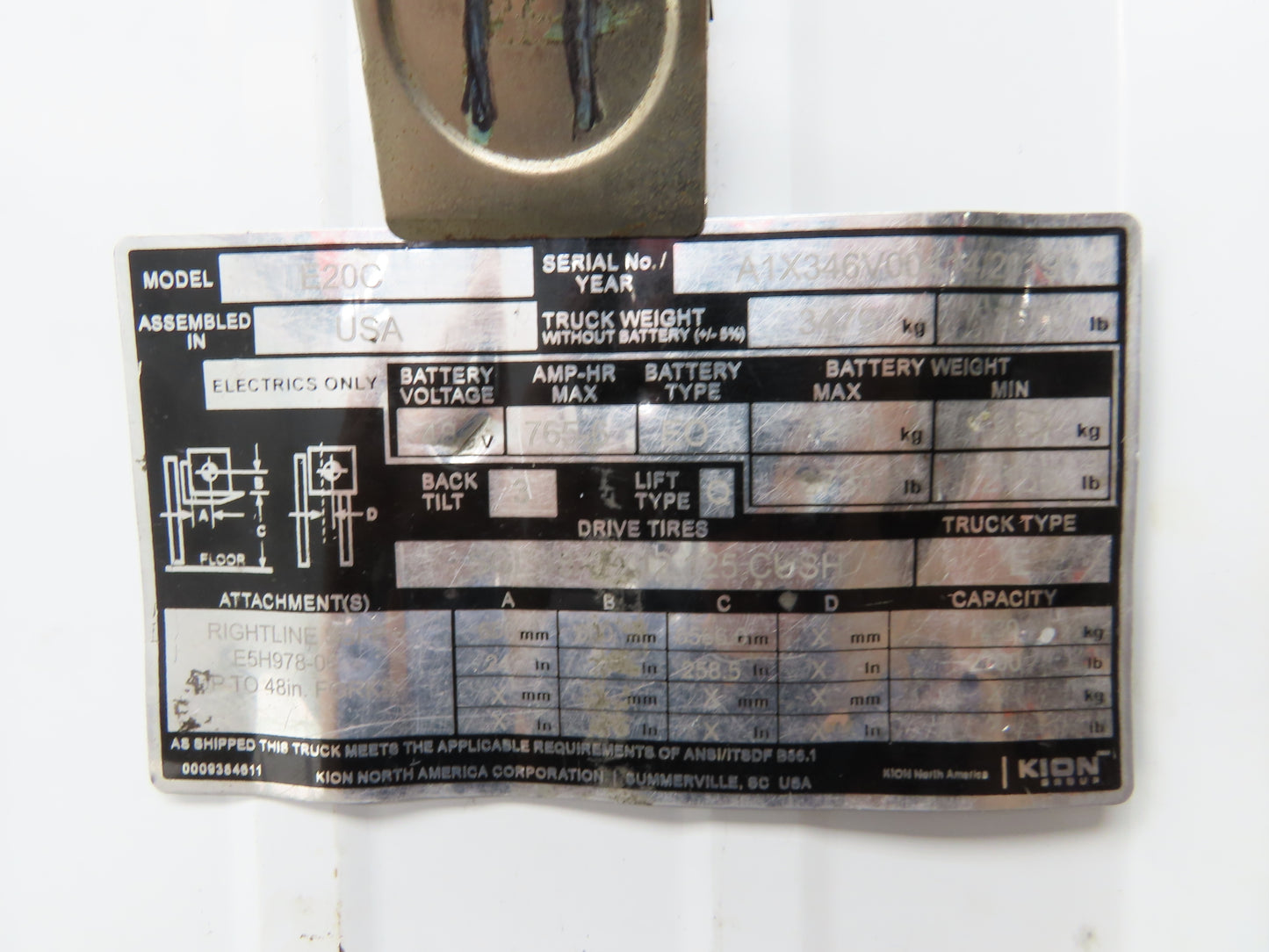 Global Equipment Monitoring W74002 Forklift Sapphire Interface Box HV Linde E20C