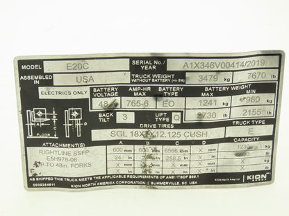 Linde 7 91 6400 996 Forklift Electronic Resistor Module Removed From E20C
