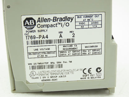 Allen Bradley 1769-PA4 Compact I/O Power Supply Module Series A REV 2