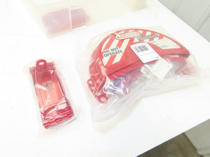 Master Lock 1458VE410 Portable Lockout Kit 8 Padlocks Gate Covers Hasp Cable