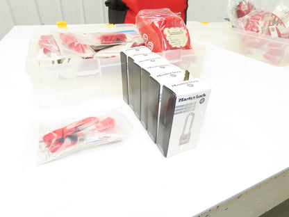 Master Lock 1458VE410 Portable Lockout Kit 8 Padlocks Gate Covers Hasp Cable