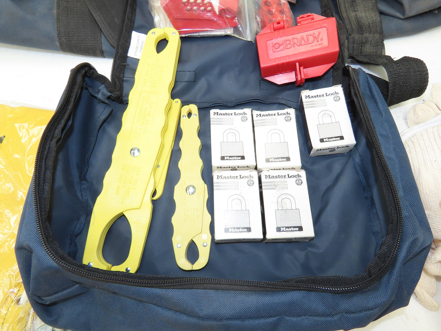 Brady 65780 Canvas Lockout Bag Assorted Valve Pad Locks Glove Bag Fuse Pullers