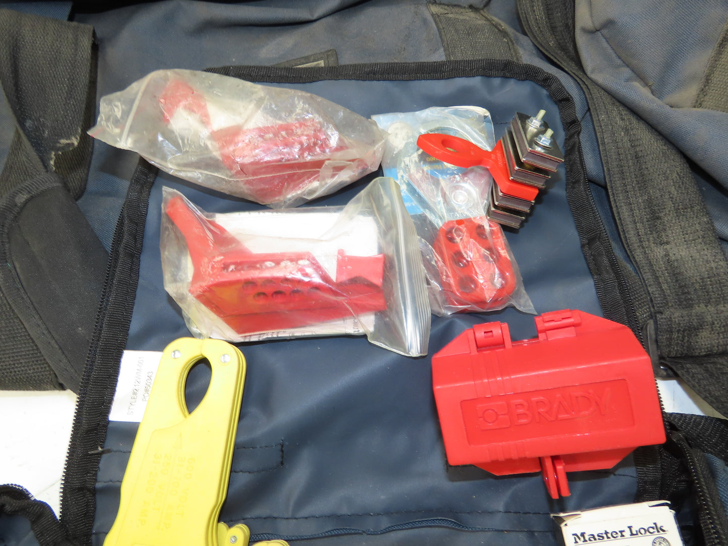 Brady 65780 Canvas Lockout Bag Assorted Valve Pad Locks Glove Bag Fuse Pullers