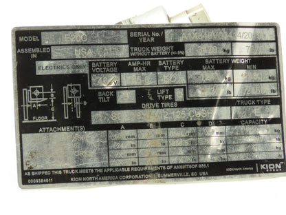 Linde 0009443041 Electric Forklift Flow Control Valve Removed From E20C