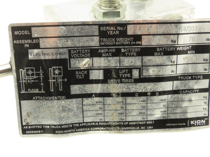Linde 0009440852 Electric Forklift Brake Control Valve Removed From E20C