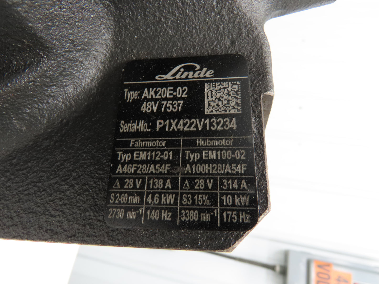 Linde AK20E-02 Forklift Dual-Wheel & Motor Front Axle Assembly Off E20C