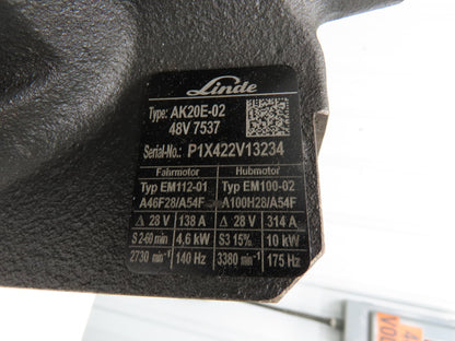 Linde AK20E-02 Forklift Dual-Wheel & Motor Front Axle Assembly Off E20C