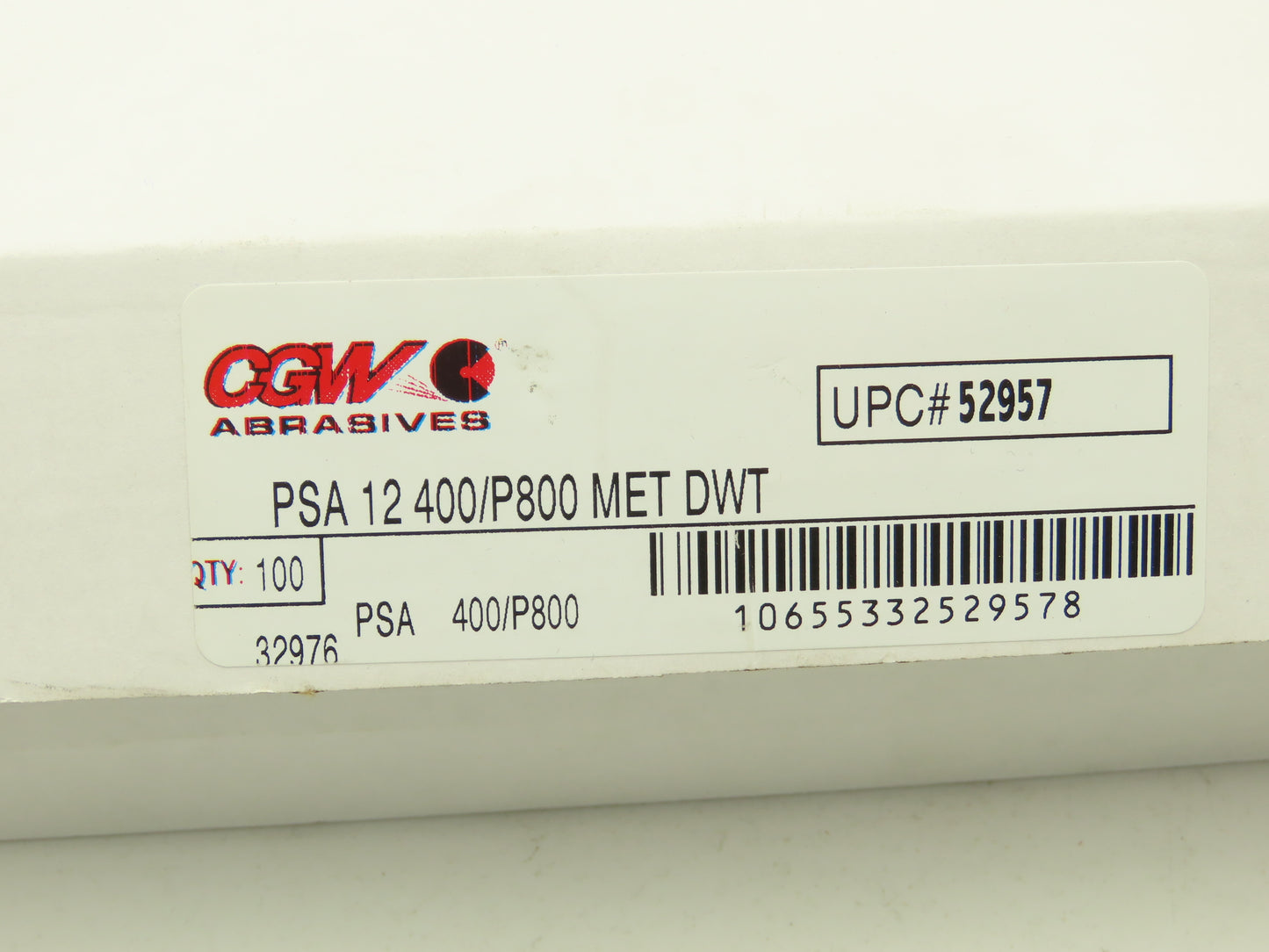 CGW 52957 CGW PSA 12 400/P800 MET DWT Silicon Carbide Sanding Disc Box of 100