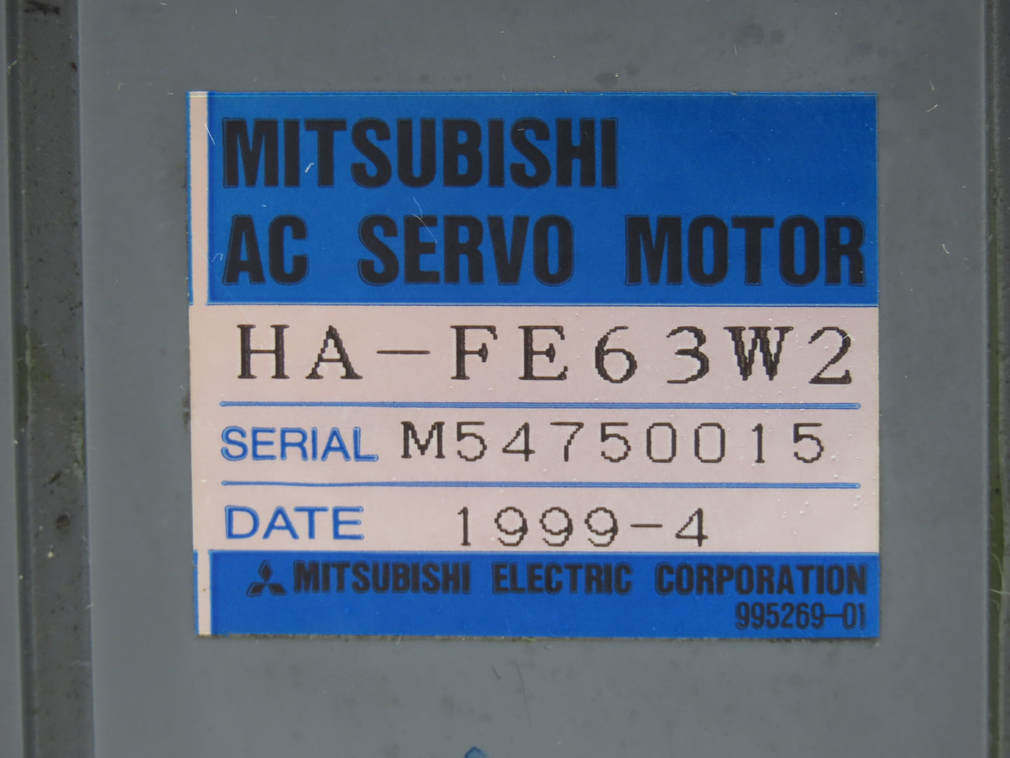 Mitsubishi HA-FE63W2 AC Servo Motor with Encoder 16mm Shaft