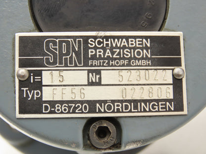 ATB BAF63/2C-7 Gear Motor .37kw 400/230V 3PH 15:1 Reducer SPN FF56 19mm Shaft