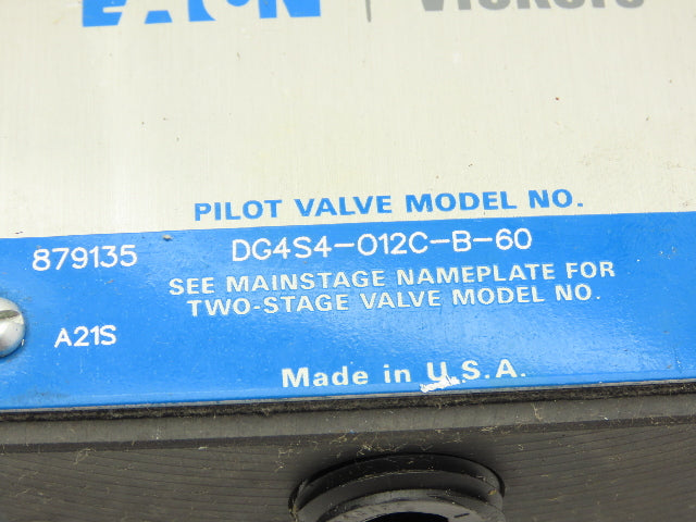 Vickers DG4S4-012C-B-60 Directional Control Solenoid Valve 120V Coil 868982