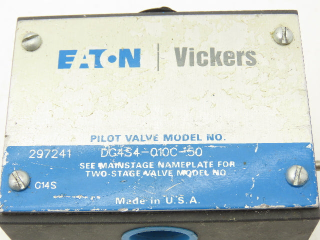 Vickers DG4S4-010C-50 Directional Control Solenoid Valve Coils Are Missing