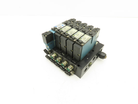 MAC 92B-AAB-000-DM-DJAP-1DG Solenoid 5 Valve Manifold Assy 120V 92B-000-BJA