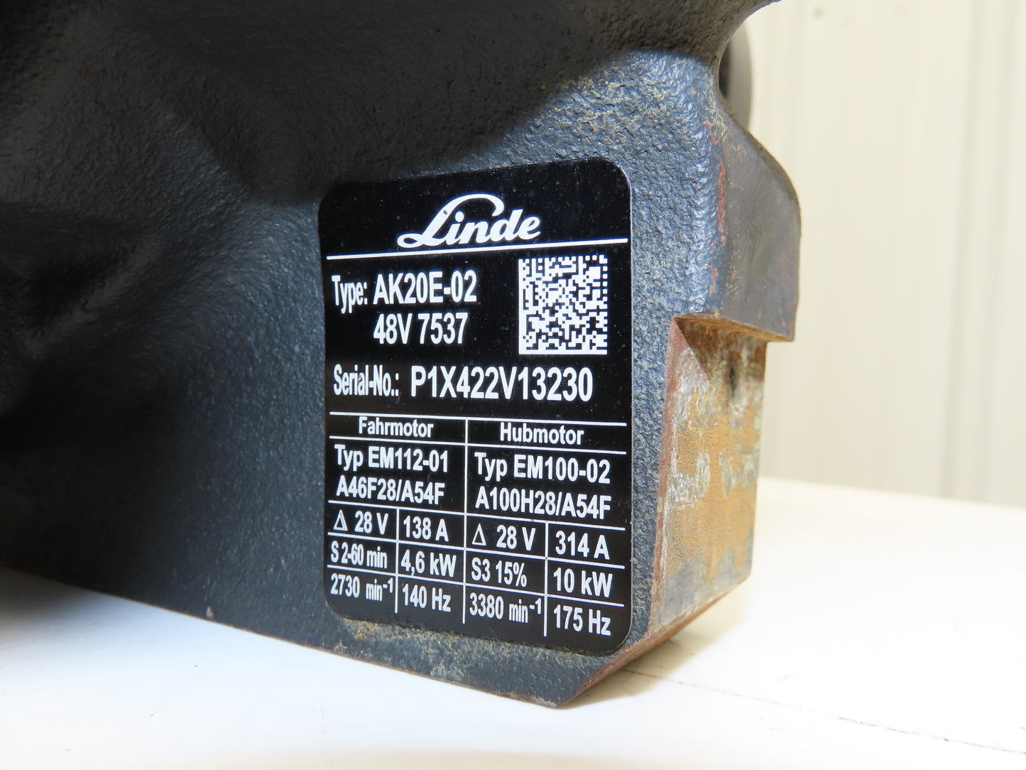 Linde AK20E-02 Forklift Dual-Wheel & Motor Front Axle Assembly Off E20C