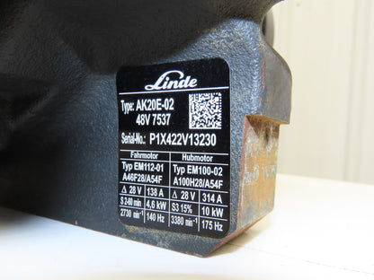 Linde AK20E-02 Forklift Dual-Wheel & Motor Front Axle Assembly Off E20C