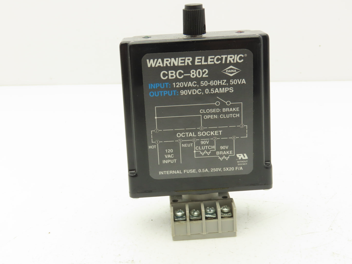 Warner Electric CBC-802 Clutch Brake Control Power Supply 115VAC-90VDC