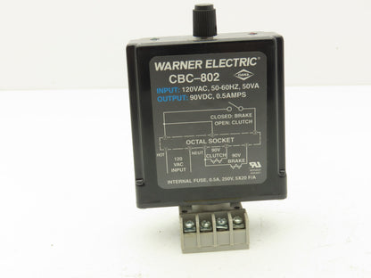 Warner Electric CBC-802 Clutch Brake Control Power Supply 115VAC-90VDC